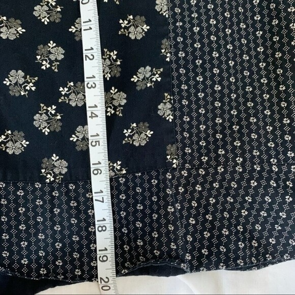 Loft boho floral patchwork knee length skirt with a fluted / ruffle hem size 6p - Picture 7 of 7